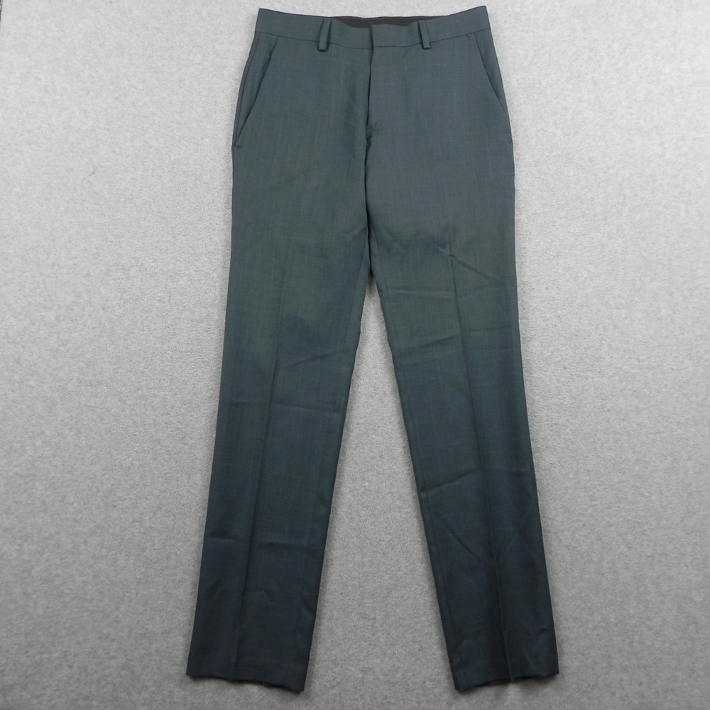 Kenneth Cole Reaction Pants Mens 30x32 Dress Slacks Suit Formal Flat Front Blue